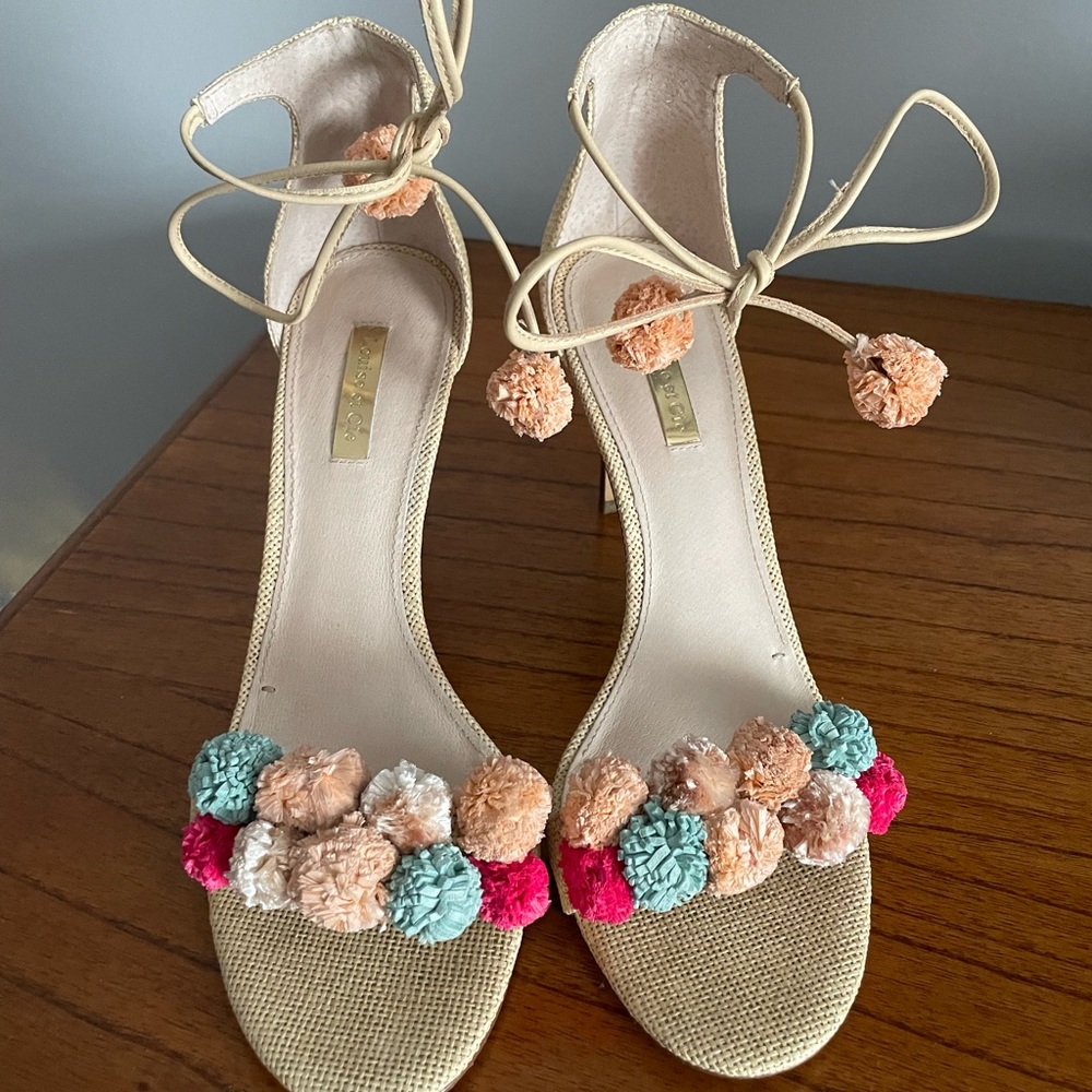Ankle tie heeled sandals